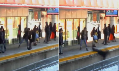 Yaşlı kadını raylara itti… O anların görüntüleri yayınlandı