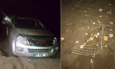 Caretta sahilinde drift yapan sürücünün ehliyetine el konuldu