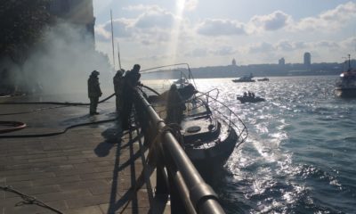 Üsküdar’da yatta yangın : 12 kişi kurtarıldı