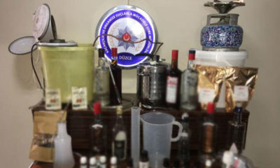 Düzce’de kaçak içki imalathanesi