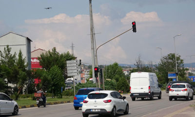 Karabük’te ‘Drone’ ile kırmızı ışık denetimi