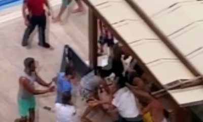 Nişanlı çifti havuz başında bayılıncaya kadar dövdüler