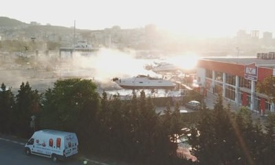 Pendik Marina’da bakıma alınan teknede yangın