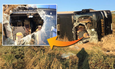 Yolcu otobüsü şarampole devrildi: 13 yaralı