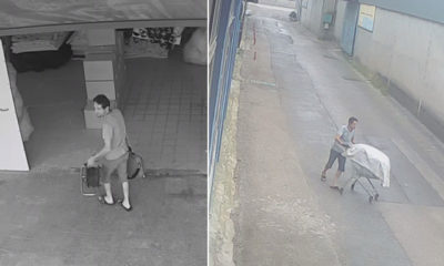 İş yerinden çaldığı malzemeleri market arabasıyla taşıdı