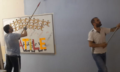 Müdür ve yardımcısı okulu boyadı