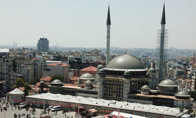 Taksim Camii ve AKM inşaatındaki son durum havadan fotoğraflandı