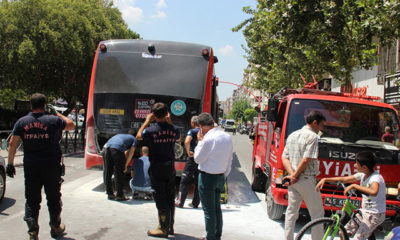 Elektrikli otobüsten çıkan duman korkuttu