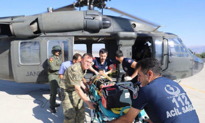 Kazazedenin yardımına Mehmetçik koştu, askeri helikopterle hastaneye ulaştırdı