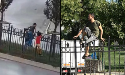 Üst geçidi kullanmayan çocuğa dayak kamerada