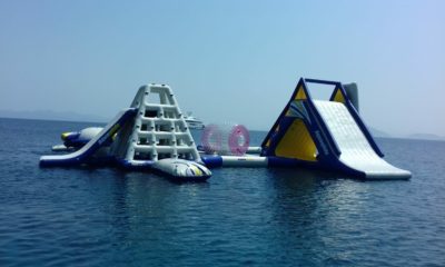 Lüks yata deniz ortasında su parkı kurdular