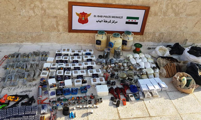 El Bab’da DEAŞ operasyonu: 1 ton patlayıcı ele geçirildi