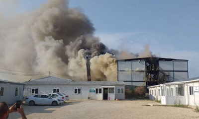 Silivri’de işçilerin kaldığı konteynerlerde yangın