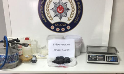 Yalova’da 1 kilo 47 gram afyon sakızı ele geçirildi