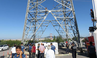 Tuzla’da yüksek gerilim hattı direğinde intihar girişimi