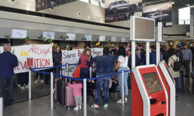 FRANKURT’TAKİ THY GİŞELERİNİ BASAN PKK YANDAŞLARI TÜRK YOLCULARA SALDIRDI!.