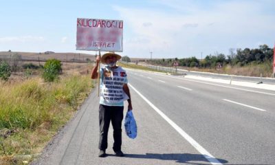 “KILIÇDAROĞLU İSTİFA ET” PANKARTI İLE OĞLU İÇİN YÜRÜYEN BABA ANKARA YOLUNDA!.