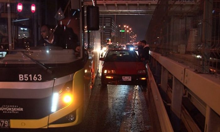 İETT ŞOFÖRÜ ARACINA ÇARPIP KAÇAN SÜRÜCÜYÜ BÖYLE YAKALADI!.