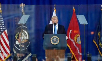 TRUMP KONUŞMASINI KURŞUN GEÇİRMEZ CAMIN GÜVENLİĞİNDE YAPTI!.