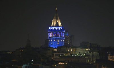 DÜNYA DİYABET GÜNÜ ETKİNLİKLERİ NEDENİYLE GALATA KULESİ’NE MAVİ IŞIKLANDIRMA!.