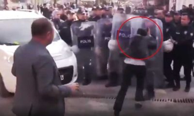 POLİS KALKANINI KAFASIYLA DELMEYE ÇALIŞAN HDP’Lİ VEKİL BAYILDI!.