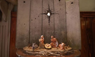 İngiliz sanatçı Banksy’nin maket çalışması Beytüllahim’de sergilendi!.