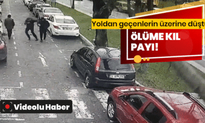 Şişli’de şiddetli rüzgar ağaçları yayaların üzerine devirdi!. (video haber)
