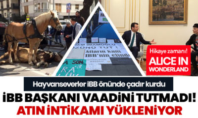 İBB önünde fayton eylemine devam…