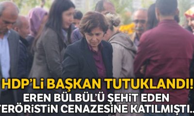 Eren’i şehit eden PKK’lı teröristin cenazesine katılan HDP’li başkan tutuklandı!.