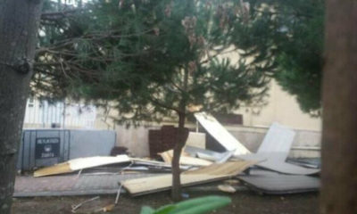 İstanbul’da fırtına alarmı!. Bir okulun çatısı uçtu!.