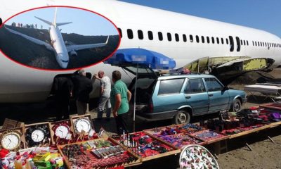 Geçen yıl Trabzon Havalimanı’ında kaza yapan Pegasus uçağı pazar yerinde kaderine terk edildi!.