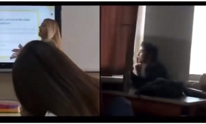 Öğretmen sınıfta ders anlatırken öğrenci sigarasını içip etrafa gülücükler saçtı!.