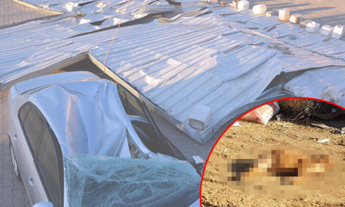 Kahramanmaraş’ta çatılar uçtu, hayvanlar telef oldu, araç kullanılmaz hale geldi!.