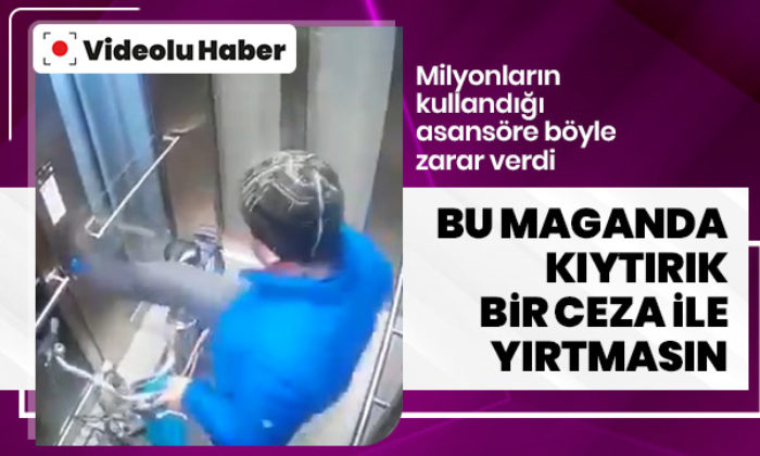 Marmaray’da asansörü tekmeleyen maganda kameralarda böyle görüntülendi!. (video haber)