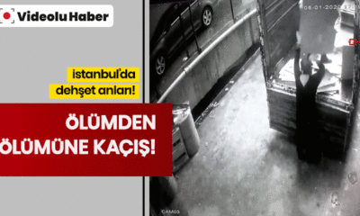 Üzerlerine uçan çatıdan son anda kurtuldular!. (video haber)