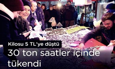 Hamsinin fiyatı 20 TL’den 5 TL’ye düşünce tonlarca balık saatler içinde tükendi!.