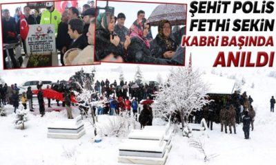 Şehit polis Fethi Sekin kabri başında anıldı!.