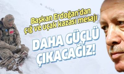 Cumhurbaşkanı Erdoğan’dan Van’da ki çığ ve İstanbul’da ki uçak kazası nedeniyle taziye mesajı…