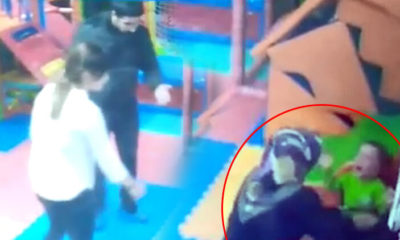Kreşte dehşete düşüren görüntü!. Babası kameradan görüp içeri girdi ama…
