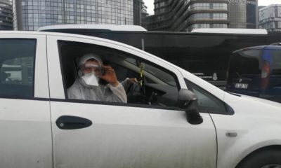 İstanbul’da otomobilde bile coronavirüs önlemi… (video haber)