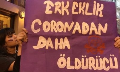 HDP destekli feminist yürüyüşte skandal pankart…