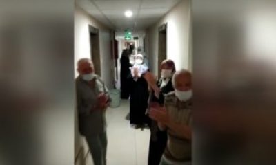 Kayseri’de karantinadaki umrecilerden sağlık personellerine teşekkür mesajı…