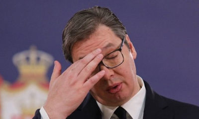 Sırbistan Cumhurbaşkanı corona önlemlerini anlatırken öksürük krizine girince panik başladı!.