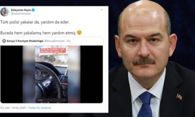 Süleyman Soylu paylaştı! “Türk polisi hem yakalar, hem yardım eder!.” (video haber)