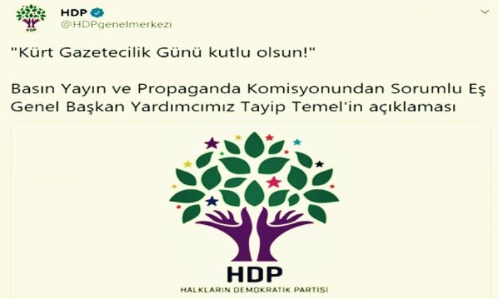 HDP’den gazetecilik bölücülüğü… “Kürt gazetecilik günü kutlu olsun!.”