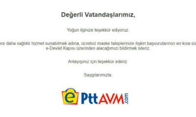 PTT’den “Ücretsiz Maske” açıklaması!. Ücretsiz maske almak için haberimizdeki linki tıklayın!.
