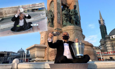 Şarkıcı Aydın Aydın’dan Taksim’de tuhaf eylem…