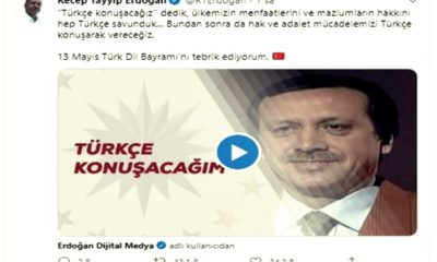 Başkan Erdoğan’ın 13 Mayıs Türk Dil Bayramı paylaşımı sosyal medyayı salladı!. (video haber)