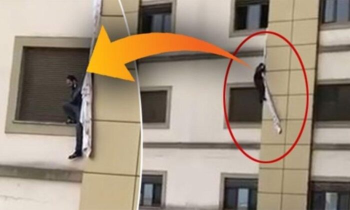 Coronavirüs şüphelisi hasta çarşafları bağlayıp hastaneden kaçmaya çalıştı!.