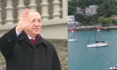 Boğaz’da Fetih saygı geçişi… Türk bayraklı tekneler Başkan Erdoğan’ı selamladı!.
